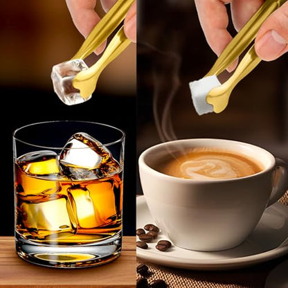 Mini Serving Tongs, Anytrp 18-Packs Stainless Steel Sugar Tongs, 4.3 inch Ice Tongs Kitchen Appetizers Tong for Coffee Bar, Tea Party, Desserts Party, Sugar and Ice Bucket - color: Gold, size: 4.3inch