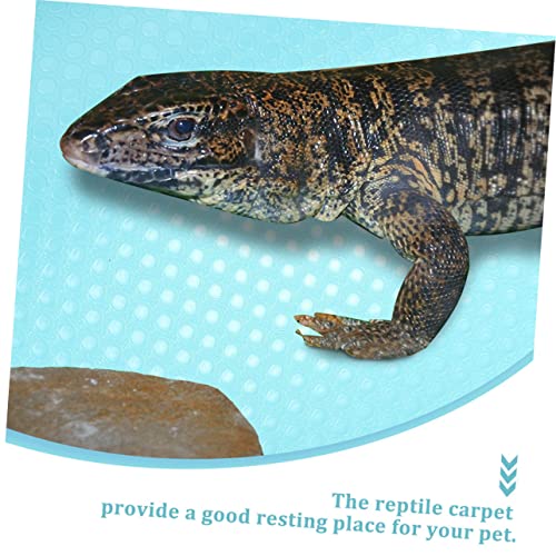 Sosoport Large Reptile Carpet Eva Mat for Bearded Dragon Snake Gecko Lizard Safe Non-Slip Cage Liner - color: Sky-blue