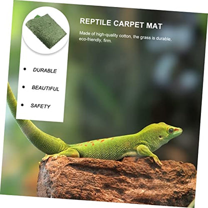 MERRYHAPY Turtle Snake Terrarium Liner 2pcs Moss Reptile Carpet Mat Reptile Bedding Reusable Washable