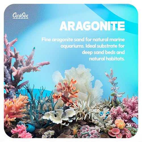 Carib Sea Aragonite Aquarium Sand - 10 lbs - Natural Substrate for Marine & Reef Tanks, Supports pH Balance, Enhances Coral Growth & Water Clarity