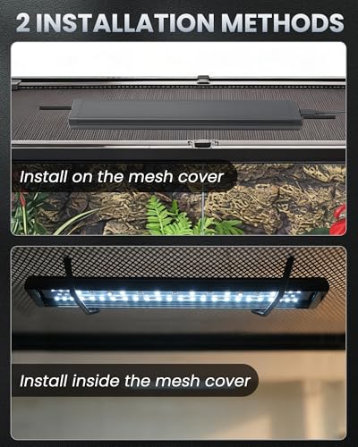 REPTITRIP 9.8 Inch Reptile LED UVB Light, Ferguson Zone 1-4 Selectable, Auto Cycle Timer, Independent Brightness Adjustment, 9W 6000K Energy-Saving Reptile Lamp (Not a Heat Lamp)