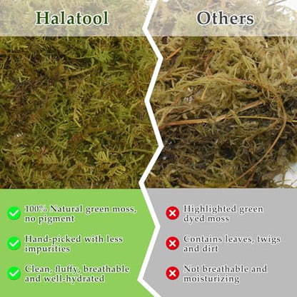 Halatool 1.1LB Sphagnum Moss & 10LB Coco Chips Substrate for Reptiles, Terrariums, Humidity Retention, Bedding, Nesting & Burrowing