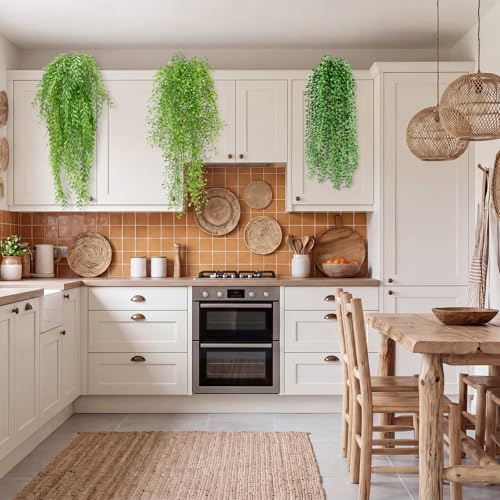 Daifunli 12 Pcs Artificial Hanging Plants Fake Hanging Ferns Plastic Fake Plant for Wall Room Garden Garland Indoor Outdoor Decor No Basket (Mandala, Willows, Fuchsia, String of Pearls) - style: Mandala,Willows,Fuchsia,String of Pearls