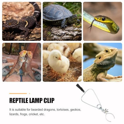 HANABASS Reptile Lamp Fixture Clamp Aluminum Stand Heat Lamp Holder Lamp Clip for Bearded Dragons Tortoises Geckos Safe Easy