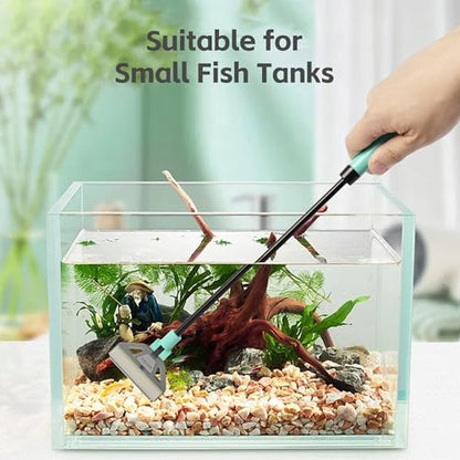 UPETTOOLS Algae Scraper for Glass Aquariums, 2 in 1 Adjustable Algae Scraper with 5 Stainless Steel Blades and Cleaning Brush, Aquarium Glass Cleaning Tools for 20-40 Gallon Fish Tank