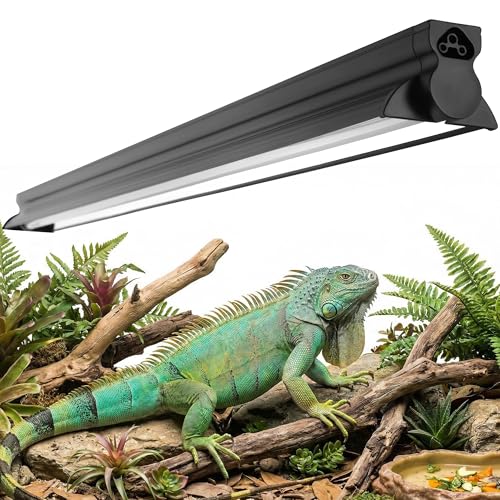 T5 HO UVB Reptile Light Kit, 34.5" Fixture with 21W 5.0 UVB Tube, Suitable for Rainforest Reptiles Including Adult Green Iguanas - color: 5.0 Rainforest, size: 21W-34.5Inch