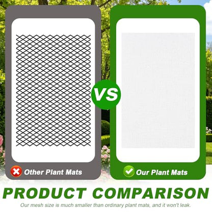 lasuroa 10pcs Flower Pot Hole Mesh Pad, 11.8x7.8 Inch Bonsai Mesh Drainage Screens Plant Pot Drainage Meshes for Preventing Clart Leakage (White) - color: White