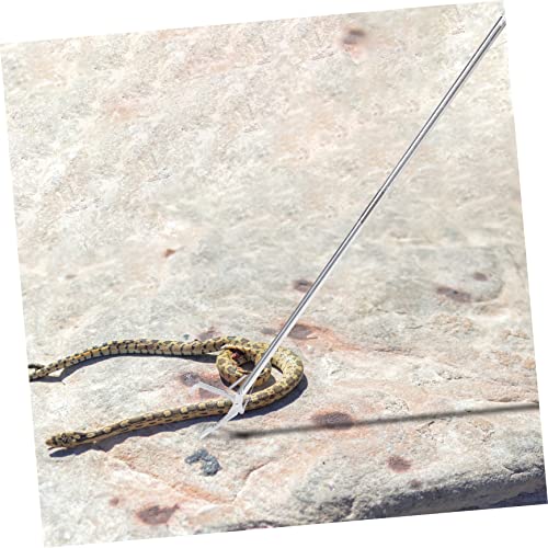 Stainless Steel Snake Catcher Tongs Snake Grabber Tool with Wide Jaw for Handling and Catching Reptiles Ideal Snake Hook for Outdoor Use