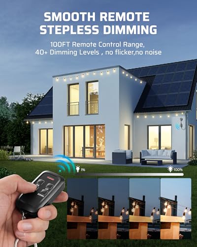 DEWENWILS Outdoor Dimmer for String Lights, Smart Dimmer Plug with Remote, Compatible with Alexa & Google Home, Waterproof, 100FT Range, Remote Dimming for Dimmable LED/Tungsten Bulbs, 2.4GHz Only - style: Smart/WIFI Dimmer