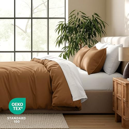 Bare Home Bedding Duvet Cover Extra Long Size - Premium 1800 Super Soft Collection - Lightweight, Cooling - Soft Breathable Bedding Duvet Cover (Twin/Twin XL, Caramel) - color: 08 - Caramel (No Comforter), size: Twin/Twin XL