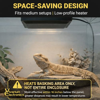 Radiant Heat Panels Made in USA 40W–Premium Reptile Heater Mounts Easily with Included Screws Reptile Heat Panel, Snake Heater, Bearded Dragon, Gecko and Hermit Crab Accessories - size: Medium (40W)