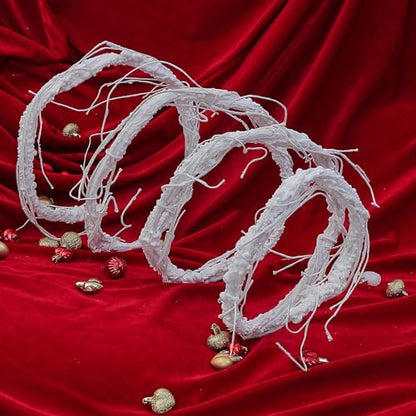 118inch Long Bendable White Grapevine Garland Artificial Tree Branches Fake Cherry Blossom Twigs Grape Flore Vines Wall Hanging Wreath Reptile Climbing for Door Christmas Swing Arch Decoration(Large) - size: ['Large']