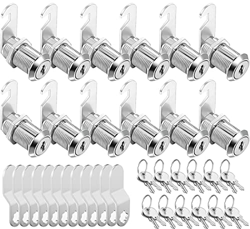 Sissinda Cam Locks Cabinet Locks Keyed Alike,1-1/8Inch Cylinder Fits on 0.9Inch Max Panel Thickness,Secure Drawer RV Camper Trailer,Zinc Alloy(1-1/8Inch 12Pcs) - size: 1-1/8 Inch 12Pcs