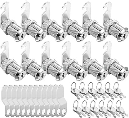 Sissinda Cam Locks Cabinet Locks Keyed Alike,1-1/8Inch Cylinder Fits on 0.9Inch Max Panel Thickness,Secure Drawer RV Camper Trailer,Zinc Alloy(1-1/8Inch 12Pcs) - size: 1-1/8 Inch 12Pcs