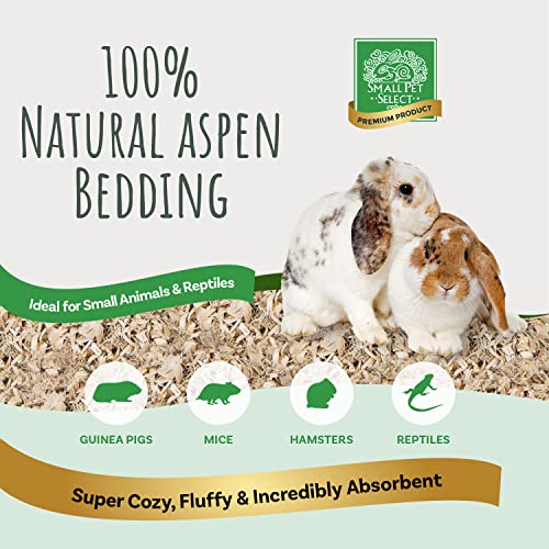 Small Pet Select Premium Natural Aspen Bedding, Animal Bedding for Small Indoor and Outdoor Pets, Made in The USA, Jumbo Size 282 L (2 Pack, 141 L Each) - size: 282 L (2 Pack of 141 L)