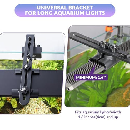 hygger Universal Aquarium Light Riser, Aluminium Adjustable Height/Front-to-Back Fish Tank Light Stand Mounting Bracket Aquarium Lamp Holder Fits 957 978 999 918 075 016