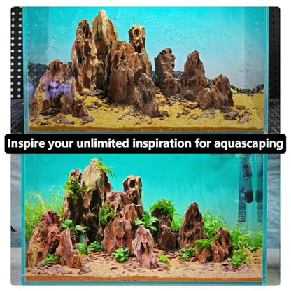 13.2LB Dragon Stone Rock for Aquascaping,Aquarium Decor, Fish Tank Decorations,4-10 Inches Natural Ohko Stone for Fish Tank Landscaping - size: 13.2 Pounds