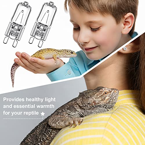 Tarpop 12 Pcs G9 Heat Lamp Bulbs for Reptile Mini Halogen Bulb 25w Infrared Reptile Heat Lamp for Bearded Dragon Gecko Turtle Lizard(25 Watts)