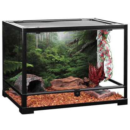AWERT Foggy Forest Terrarium Background Green Tree Reptile Habitat Background Tropical Rainforest Aquarium Background 36x20 inches Durable Polyester Background - size: 36x20in/90x50cm