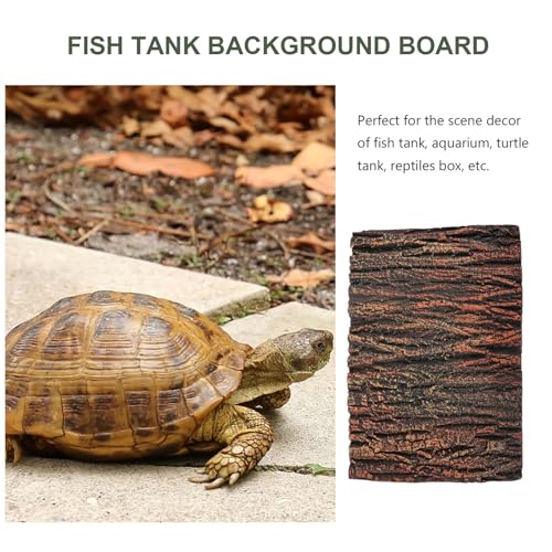 VANZACK Aquarium Background Board and Landscaping Board 3D Imitated Oak Bark Pu Material Ultra-Thin Decorative Panel for Fish Tank and Reptile Terrarium Scenery