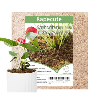 2QT Anthurium Potting Soil, Professionally Formulated Lightweight, Persistent Humidity, Fast Draining Potting Soil
