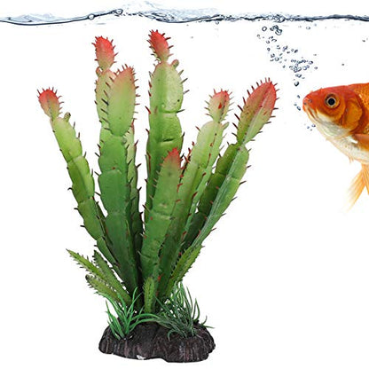 Reptile Plants Succulent, Reptiles Habitats Decoration Home Decor for Fish Aquarium Landscape, Simulation Plastic Cactus Plant Terrarium, Reptiles Habitats Decoration