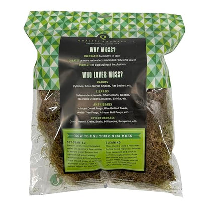 The Habitat Life - Natural Deco Moss - for Reptiles, Amphibians & Invertebrates Terrariums - Humidity Control - Natural Look & Feel - Soft Surface - Dye-Free & Safe - Medium - 1 Pack - size: Medium, style: Deco Moss