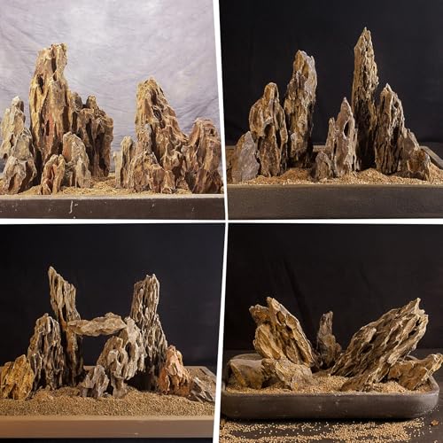 20LB Dragon Stone Rock for Aquascaping,Aquarium Decor, Fish Tank Decorations,4-10 Inches Natural Ohko Stone for Fish Tank Landscaping - size: 20 Pounds