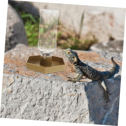 Abaodam Automatic Water Feeder for Reptiles Compact Tortoise Water Dish with Reservoir Design Safe Materials for Tortoises and Lizards Ensures Constant Hydration Tanks