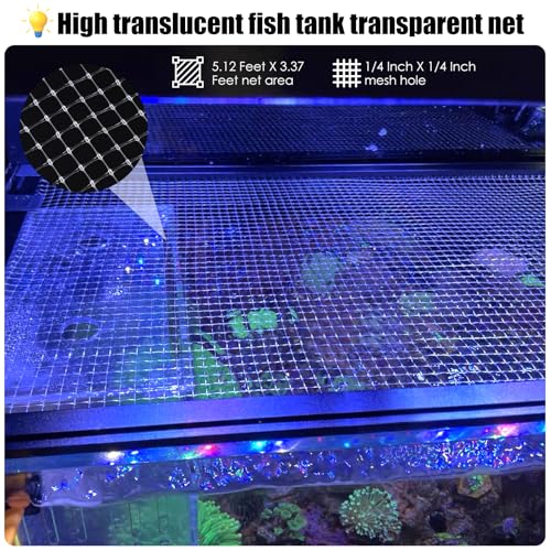 Clear Fish Tank mesh Netting Material Aquarium mesh lid Transparent Plastic Aquarium top Cover Screen Hood net(5.12 Feet X 3.37 Feet)