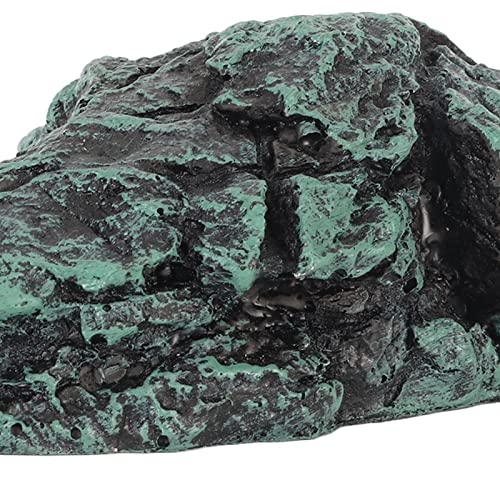 Reptile Rock Hide Cave Resin 8.5x8x4cm for Small Lizards Turtles, Natural Simulation Shelter for Crab Amphibian, 3.3x3.1x1.6in Terrarium Tank Decor