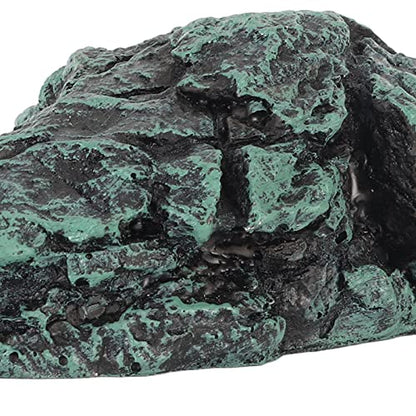 Reptile Rock Hide Cave Resin 8.5x8x4cm for Small Lizards Turtles, Natural Simulation Shelter for Crab Amphibian, 3.3x3.1x1.6in Terrarium Tank Decor