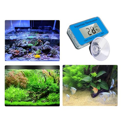 Suction Cup Reptiles Thermometer Hygrometer, Fast-Read °f / °c Digital Temp & Humidity Gauge for Terrarium Tank Enclosure, for Bearded Dragon, Snake, Tortoise
