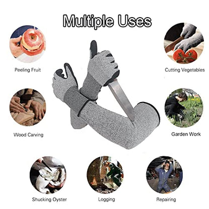 Cut Resistant Nitrile Gloves and Sleeves with EN388 Level 5 Protection - color: Grey