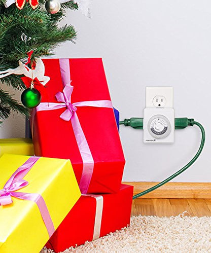 Fosmon 24-Hour Dual Timers Outlets for Electrical Outlets, Plug in Light Timer Programmable Indoor, Electric Plug for Lamp, Reptile, Grow and Christmas Light, Grounded, 3 Prong/15A/1875W- 3 Pack - style: Mechanical Timer 3 pack