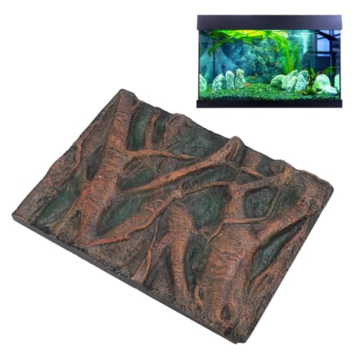 CDQL Aquarium Terrarium Background, Multipurpose 3D Reptile Background, Foam Aquarium Decor Backgrounds, Easy to Assemble for Reptiles Lizard Fish Frog (H) - size: H