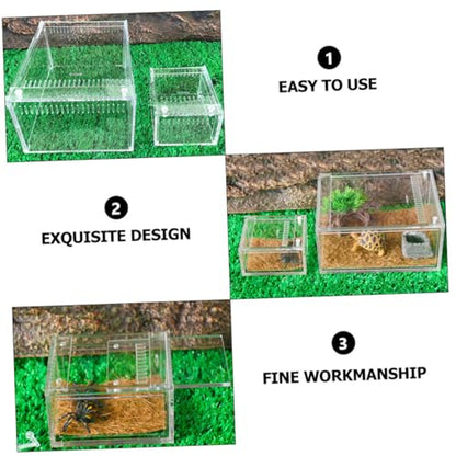 1pc Transparent Reptile Breeding Container for Snakes Frogs Lizards Turtles Secure Cover and Easy Cleaning for and Observation