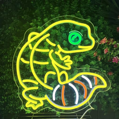 Leopard Gecko Neon Sign Dimmable Reptile Led Neon Signs for Wall Decor Animal Themed Neon Light Up Sign for Kids Bedrooms Living Room Birthday Party Presents Home Decorations - color: Lemon Yellow-Leopard Gecko