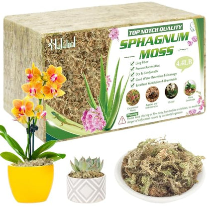Halatool 4.4LBS Natural Sphagnum Moss for Plants 85 QT Premium Peat Moss Dried Long Fiber Orchid Moss for Orchid Repotting Carnivorous Succulents Garden Flowers Crafts Terrarium and Reptiles - size: 85 qt (4.4 lbs)