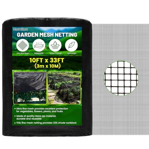 Stronger Garden Mesh Netting, 10 x 33 FT Ultra Fine Nano PP Plant Covers, Small Animals Bird Net Barrier Screen for Vegetables Plants Fruits Flowers Protection, Shading Rate 33% - size: 10 x 33 FT