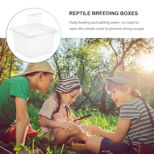 Mipcase Transparent Reptile Breeding Boxes 2.67X2.16X1.77In Small Feeding Cage Tank for Snakes Lizards Geckos and Insects with Secure Lid for Safe Habitat