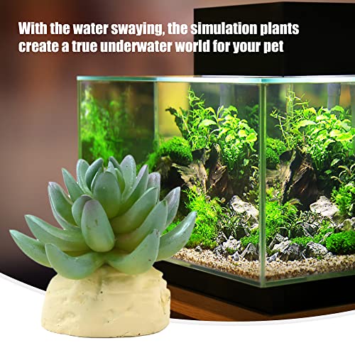 VOCOSTE Cactus Plant Terrarium Reptile Tank Habitat Decor for Reptiles, Plastic, Green