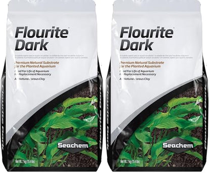 Flourite Dark, 7 kg / 15.4 lbs (Pack of 2) - size: 7 kg (Pack of 2)