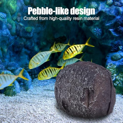 MiOYOOW Aquarium Hideaway Rock, Resin Magnetic Fish Hideout Rocks Fish Tank Hiding Rock House for Betta Shrimp Reptiles Landscape Ornament - color: Brown