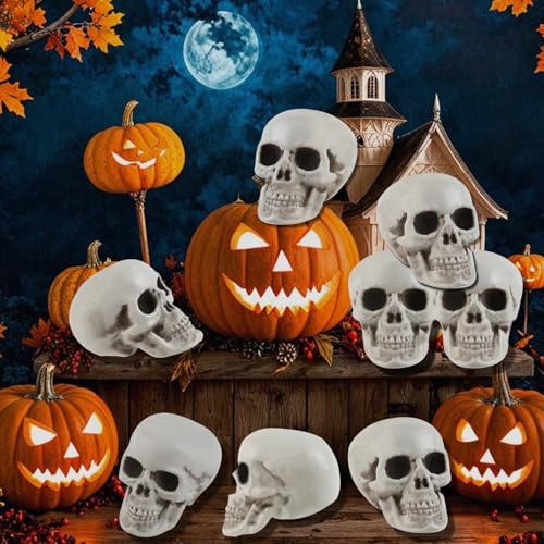 20 Pcs Halloween Skulls Realistic Looking Skulls Skeleton Head for Halloween Bar Home Table Decoration Model Human Skeleton Statue (1.6 x 1.8 x 2.3 Inches)
