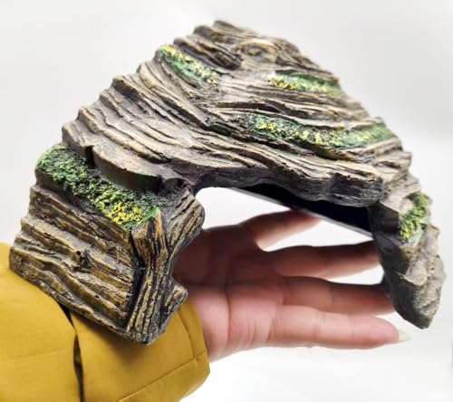 Reptile Hide Terrarium Decor Resin Reptile Hideouts Cave Habitat Decor for Gecko Leopard Lizards Turtle (Medium-A) - size: Medium-A