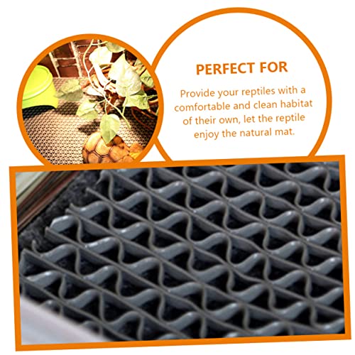 SUPVOX 1set Reptile Carpet for Tortoises and Lizards Washable Terrarium Liner Pad Bedding Cushion for Snakes and Reptile Habitats Gray - color: Dark Grey