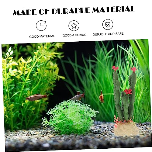 Healifty Artificial Plastic Cactus Plant for Aquarium Fish Tank Decoration Injection Molded Simulation Succulent Fade Resistant Vivid Landscape Ornament for Reptile Terrarium and Home Decor