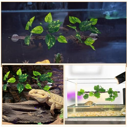 Artificial Reptile Plants with Realistic Texture 2pcs Flexible Climbing Vines and Complex Climbing Structures for Terrarium and Reptile Tank Decoration