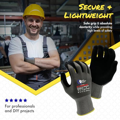 Quest Protective Apparel Cut Resistant Work Gloves (ANSI A1) – Lightweight Gloves for Gardening,DIY, Mechanical & General Handling – Breathable Grip Gloves for Men & Women – Medium, Pack of 3 - size: Medium, style: Pack of 3